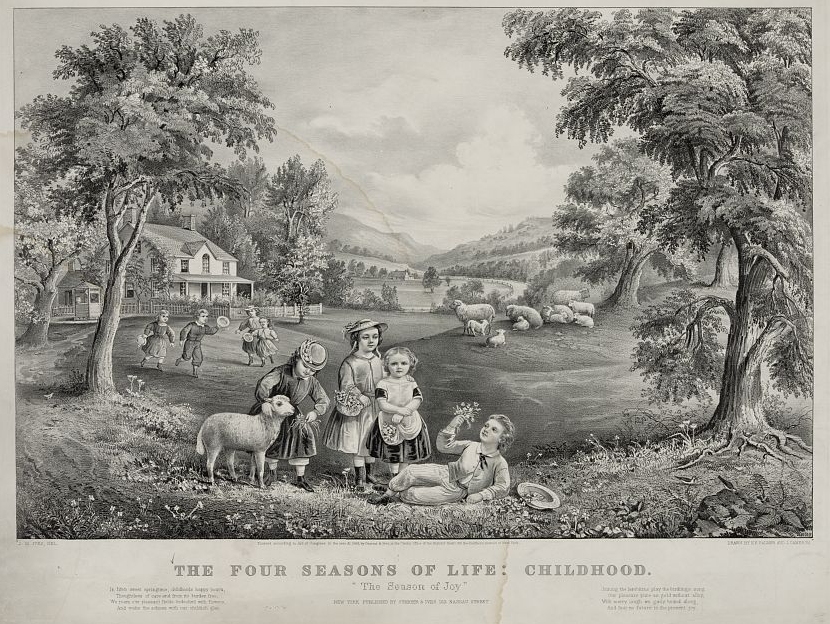1868 Currier and Ives print, The Four Seasons of Life: Childhood